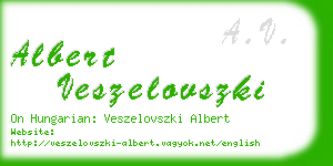 albert veszelovszki business card